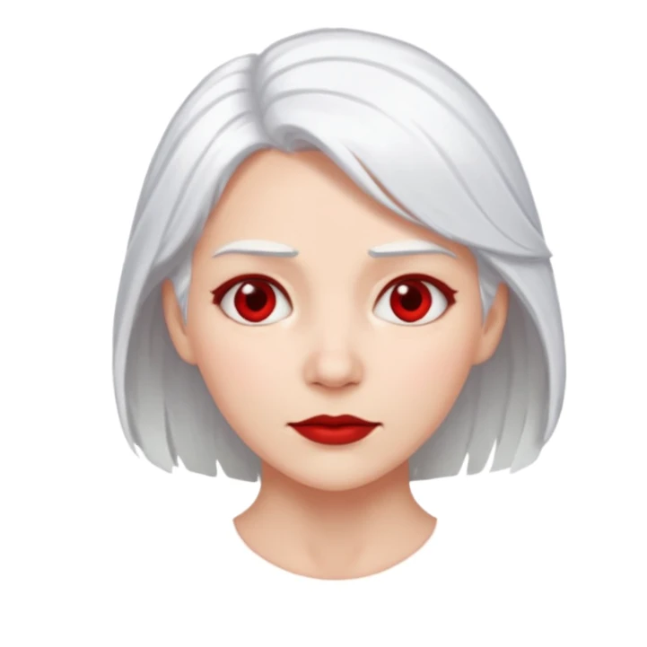 female white hair face slap
 sticker
