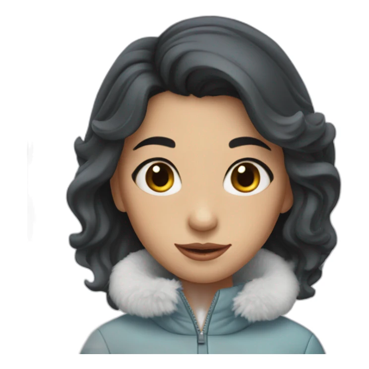 ice skating girl with dark hair sticker