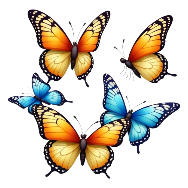 Group of colorful butterflies  sticker
