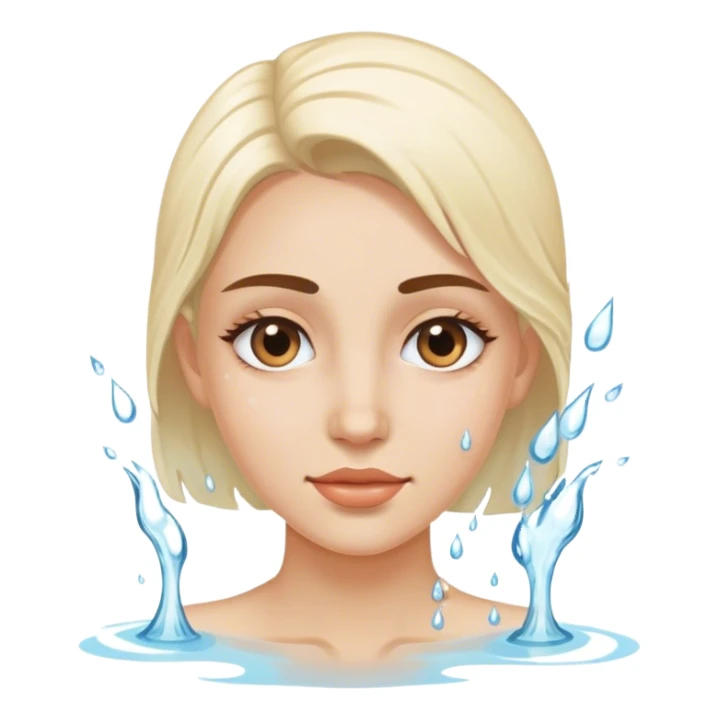 women with water on her face sticker