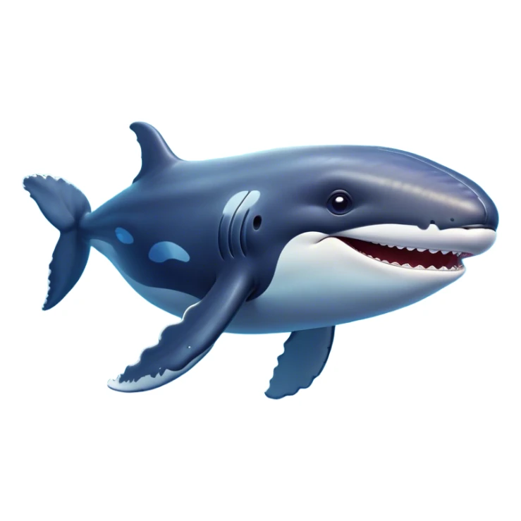 Cinematic Comical Humpback Whale Portrait Emoji, Head tilted dramatically with an exaggeratedly shocked expression, featuring a massive yet graceful body with wide, comically expressive eyes full of playful disbelief and animated pectoral fins, Simplified yet hilariously expressive features, highly detailed, glowing with a slightly sassy oceanic glow, high shine, dramatic yet playful, stylized with an air of cheeky marine mischief, soft glowing outline, capturing the essence of a meme-worthy humpback whale that looks ready to make waves with its hilariously dramatic antics! sticker