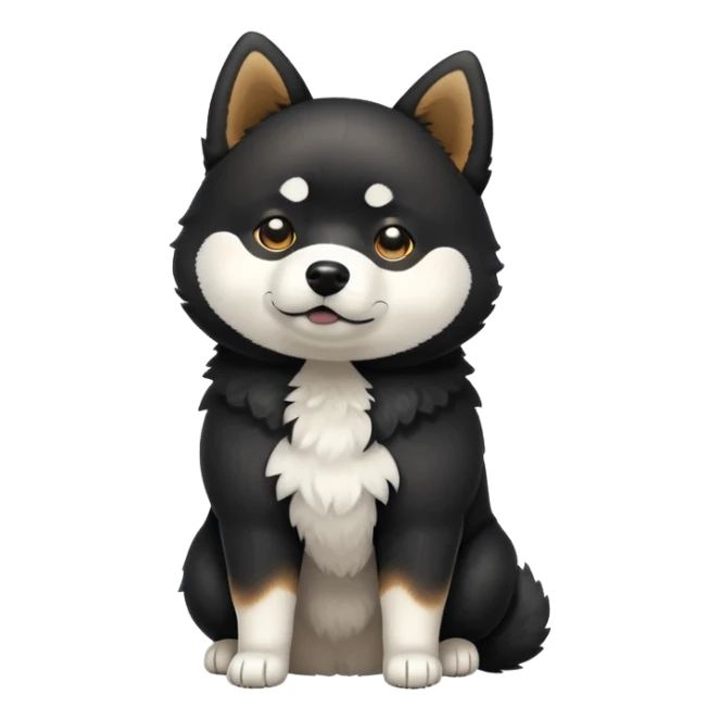 cute black Shiba Inu dog standing full body view sticker