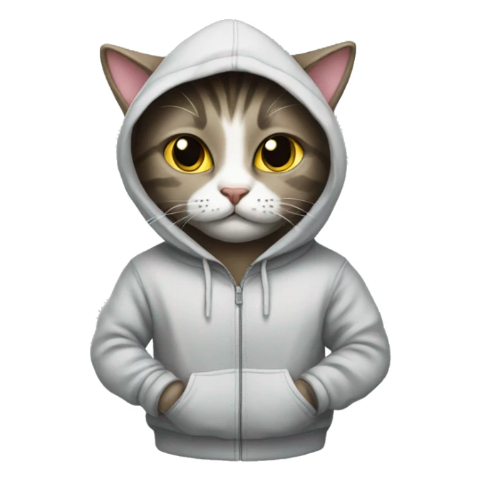 Cat wearing the hoodie sticker