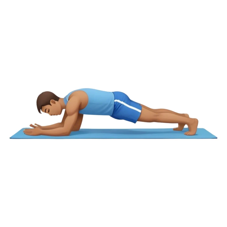man with blue shorts Plank To Updog yoga sticker