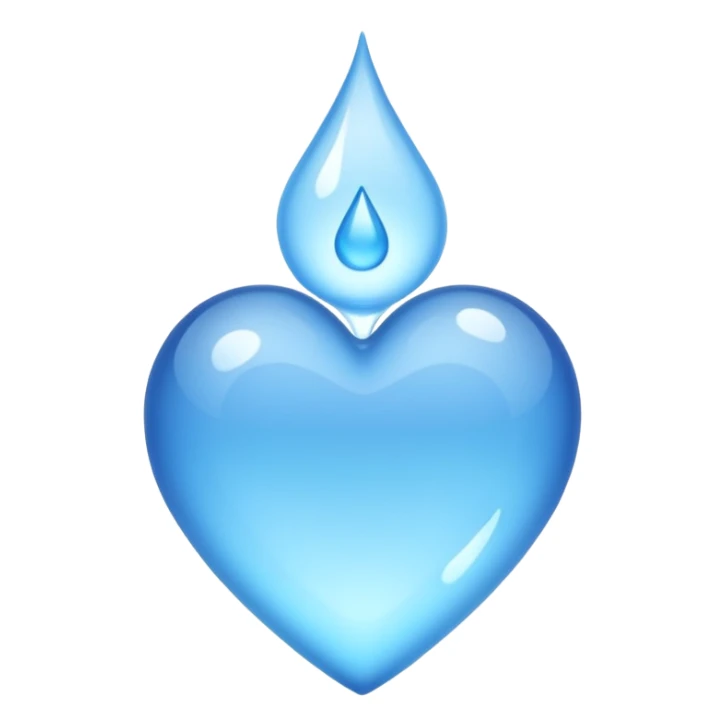 water and blue heart sticker