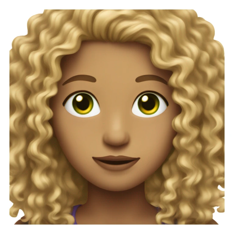 Dirty blonde curly hair with green hazel eyes  sticker