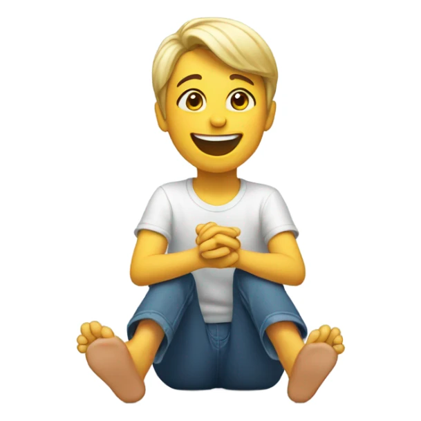 a happy person wiggling their toes sticker