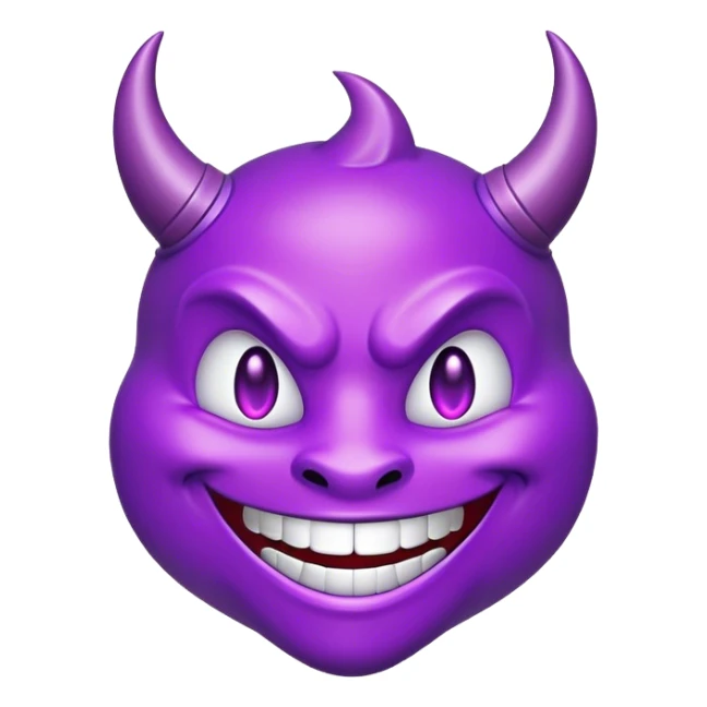 Standard classic emoji of purple colored devil smiling sticker