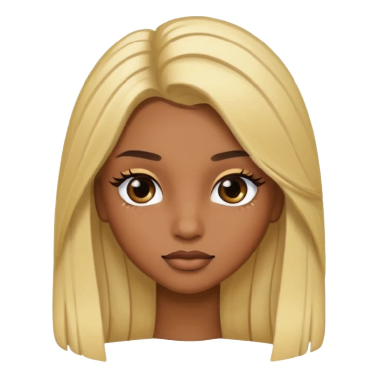 brown skin long blonde hair with long lashes sticker