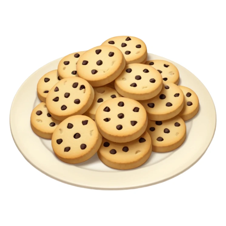 A plate of shortbread biscuits full of chocolate sticker