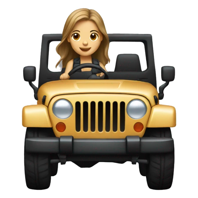 light brown hair girl driving black jeep sticker