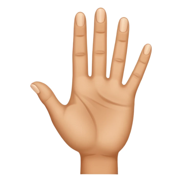 Three fingers up of a beige hand sticker