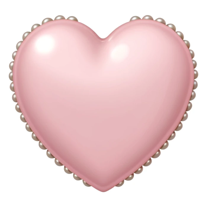 Pale pink heart with pale pink pearls around it  sticker