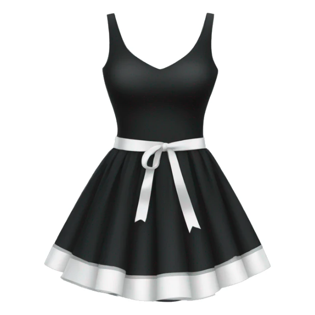 black dress with a white measuring tape around waist sticker