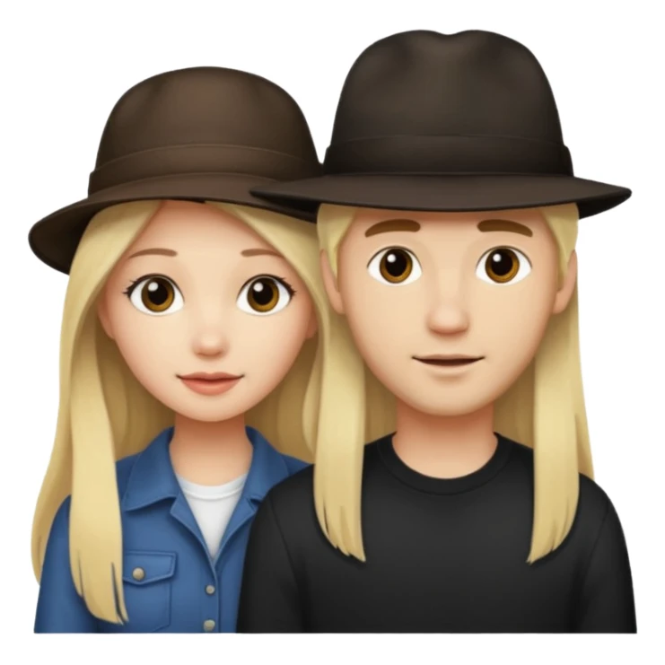 Ragazza bellissima bionda lunghi con fidanzato moro con cappello  sticker