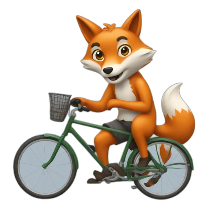 A fox delivering out a bike to a customer sticker