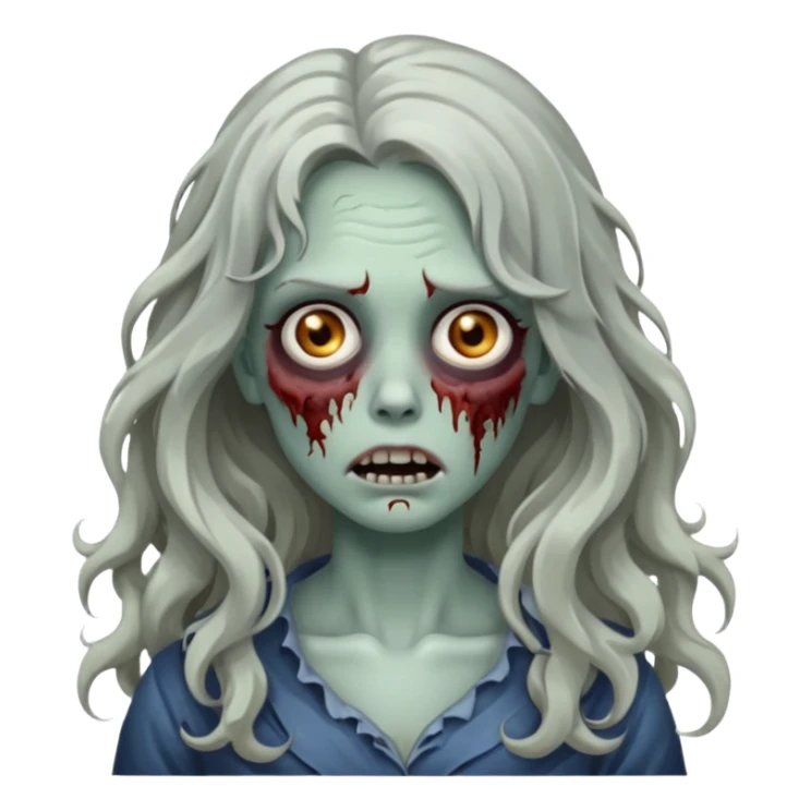 🧟‍♀️ zumbi de cabelo ondulado feminino  sticker