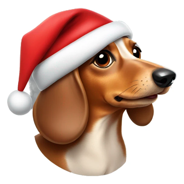 Wiener dog with Santa hat  sticker