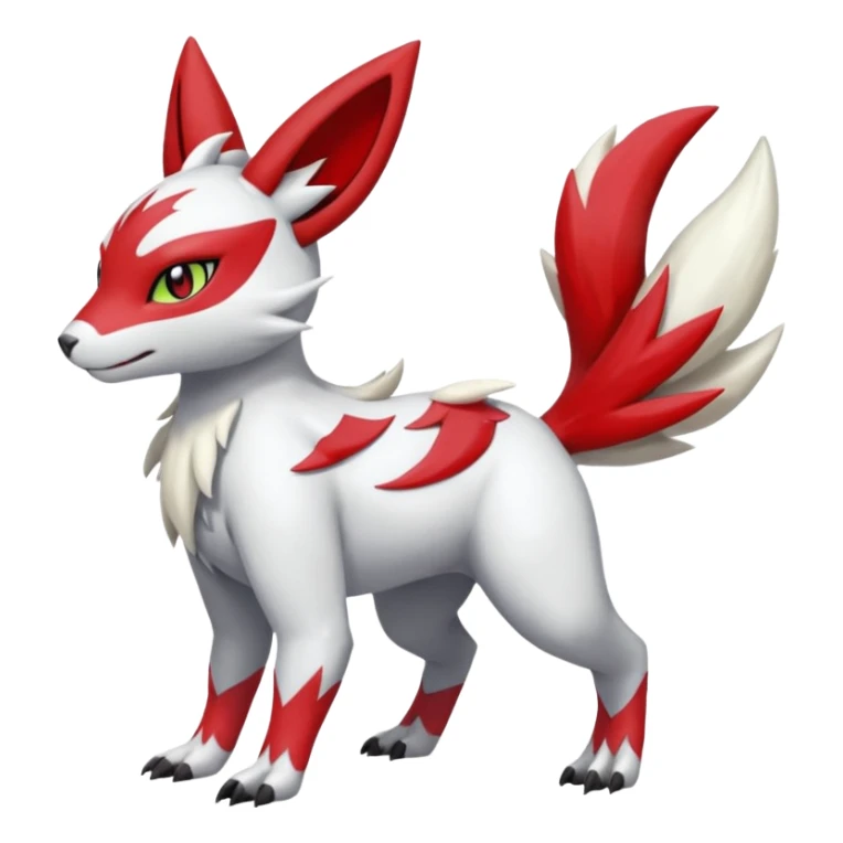 Garurumon-Meloetta--Zangoose-fusion-hybrid-creature (full body) sticker
