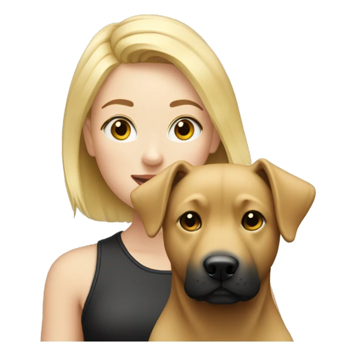 Blonde girl with black jindo dog sticker