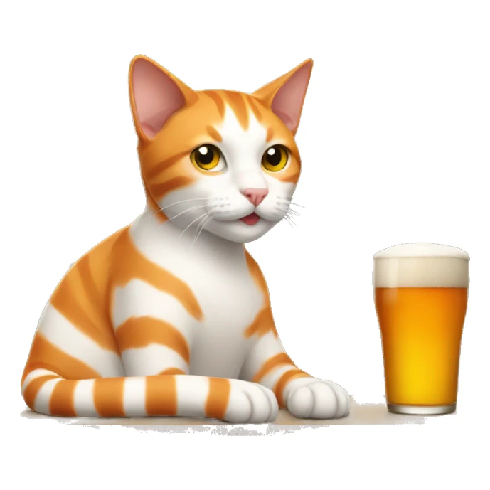An orange and white stripped cat in a brewery  sticker