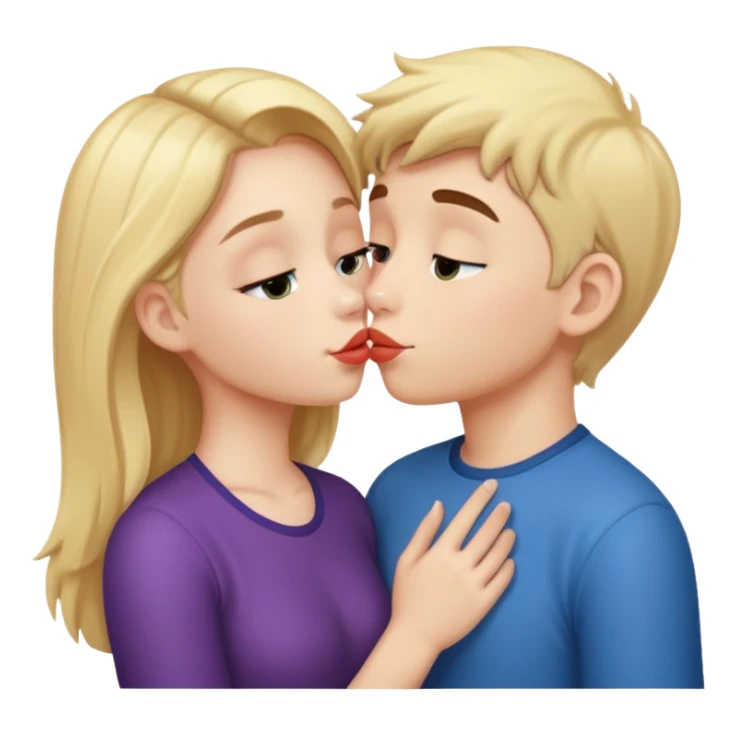 A cute girl kiss a boy  sticker