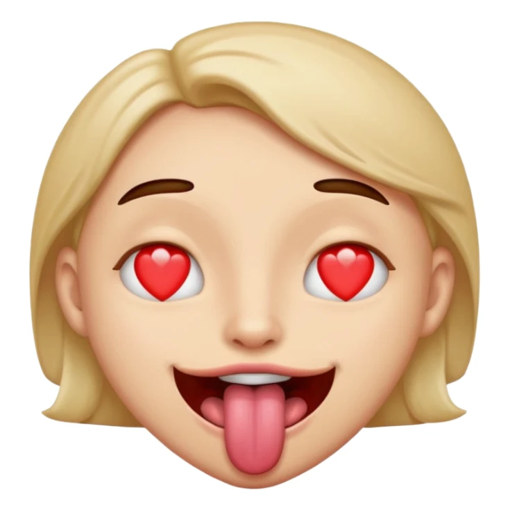 tongue out with heart eyes sticker