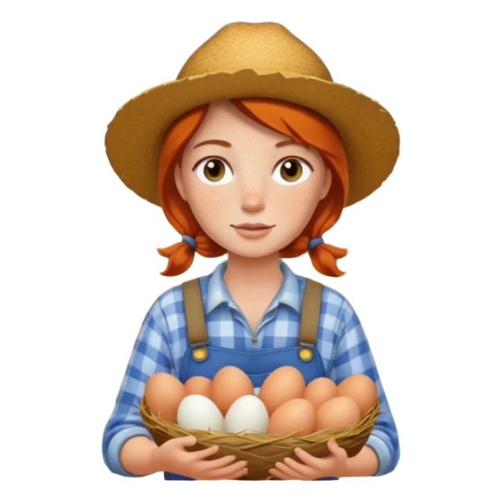 a portrait of farmer girl collect eggs



 sticker