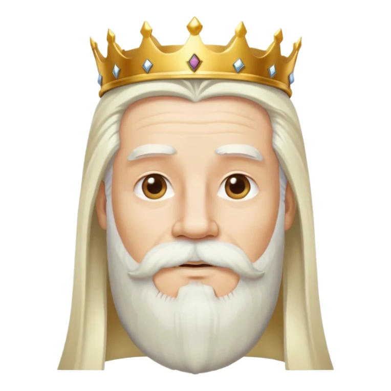 God, man with golden crown, long white hair, beard and white mustache sticker