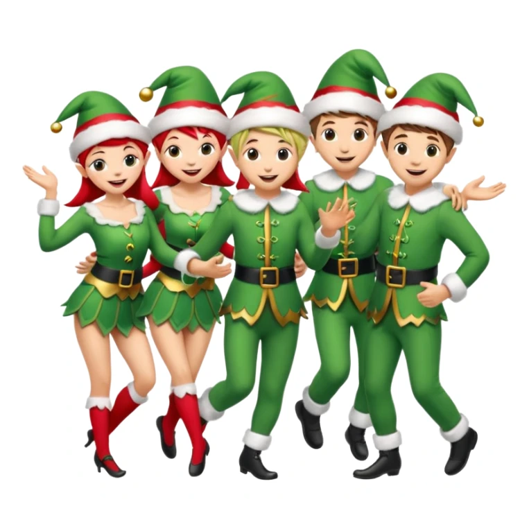 multipal dancing male and female Christmas elves  sticker