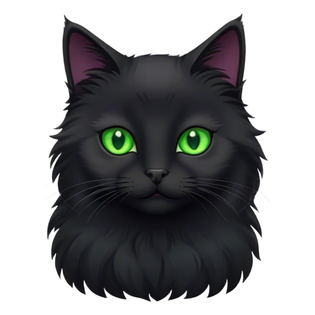 Gato preto fofo de olho verde  sticker