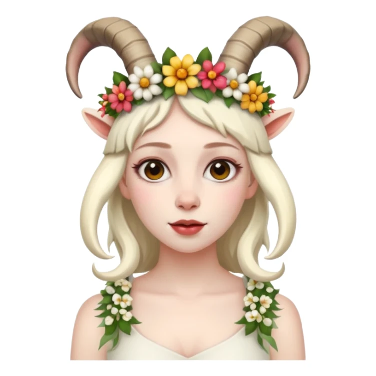 woman with goat horn sticker