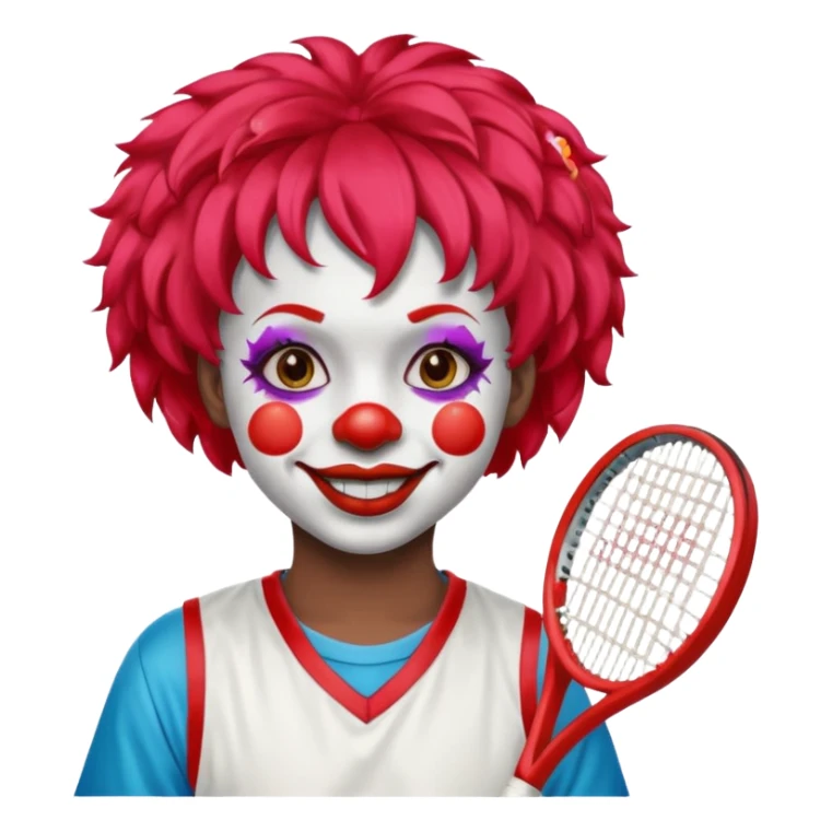 tennis player black clown child sticker