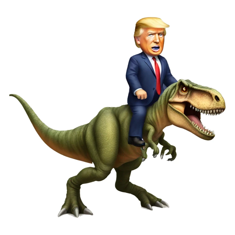 Donald trump riding a T. rex  sticker