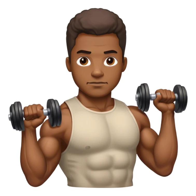 African-American man Arm curling dumbbell with veiny biceps sticker
