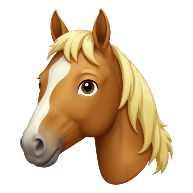 a brown horse with white spots and blond mane sticker