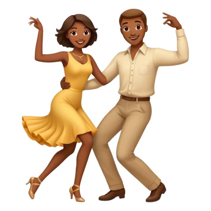 a man and a woman dancing together joyful expression sticker