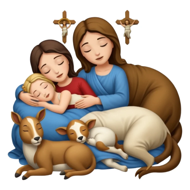 Marie Joseph Jesus et les animaux font tous dodo sticker
