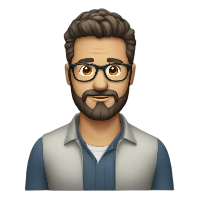 Hombre de 30 años con gafas y barba sticker