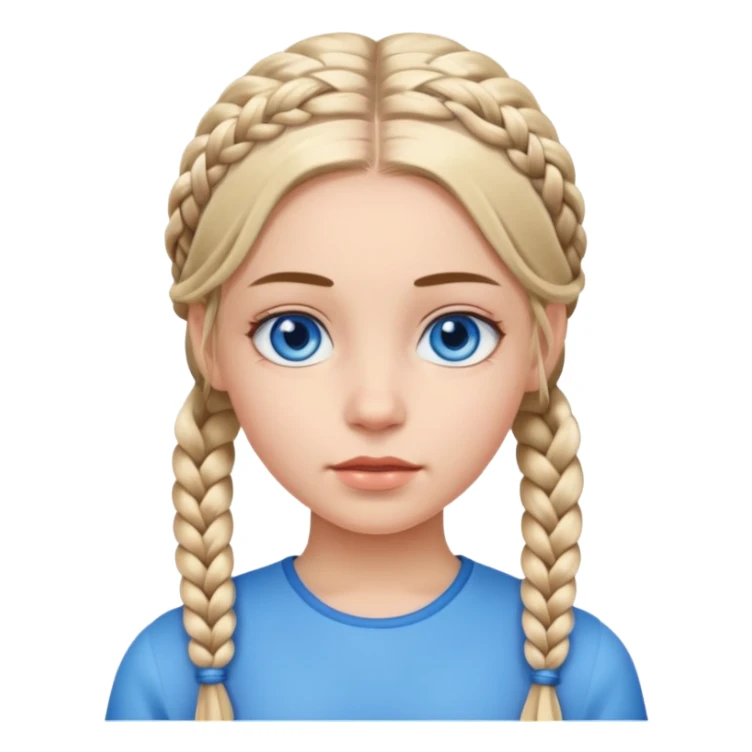 Girl with twin braids sticker