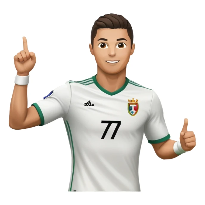 Cristiano Ronaldo celebrating with his iconic "Siu" celebration pose sticker