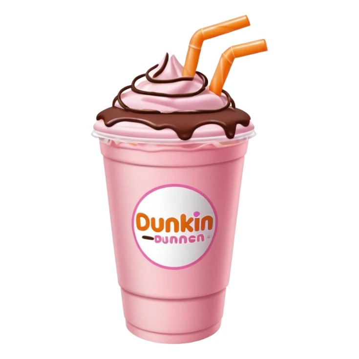 Light pink Dunkin refresher with chocolate cold foam melting into drink  sticker