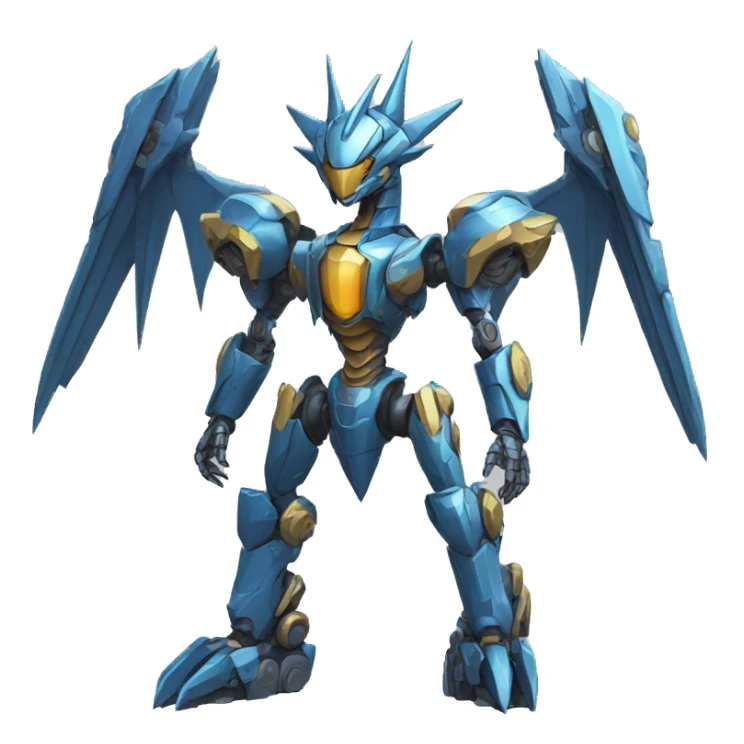 a futuristic mechanical spiky Medabot-Dragon full body sticker