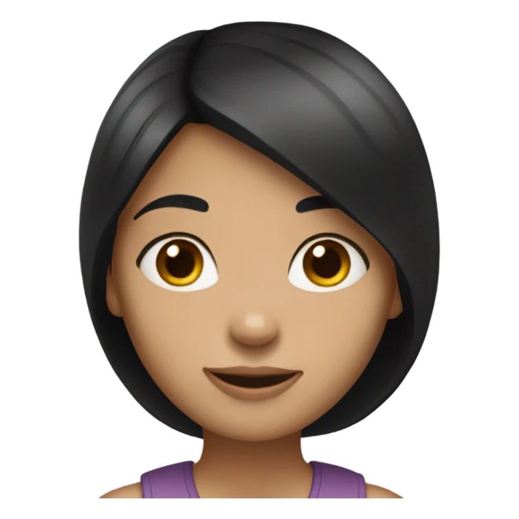 Straight black hair white girl sticker