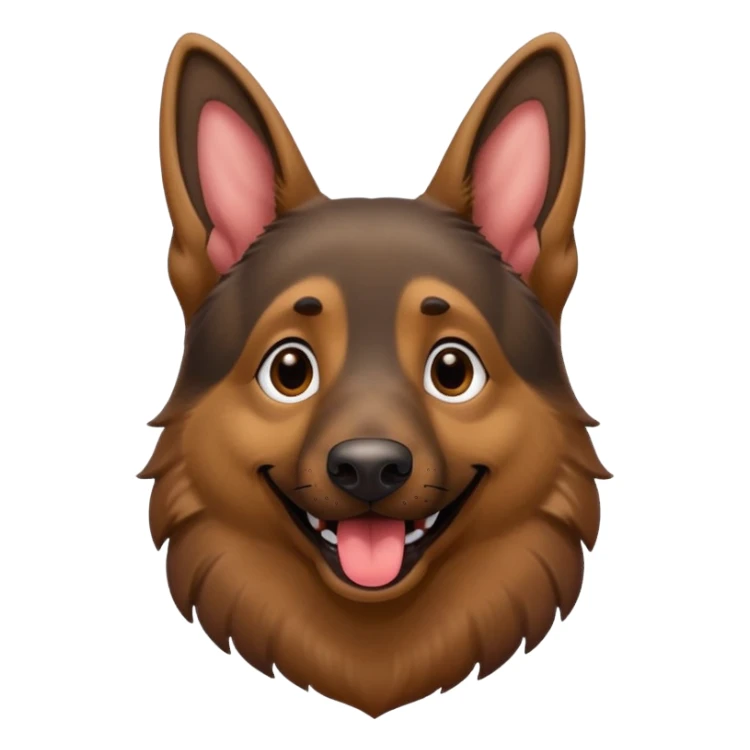 cartoon style dark German Shepherd dog with its long tongue hanging out  sticker