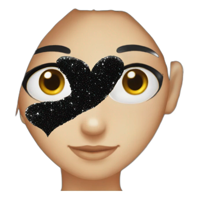 black sparkle heart emoji sticker