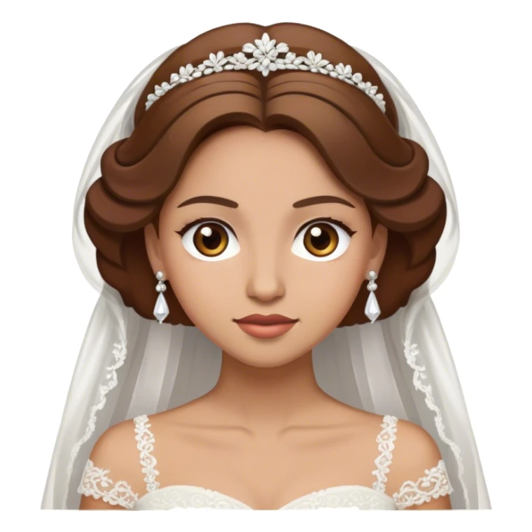 Bride brown hair, light face , hazel eyes sticker