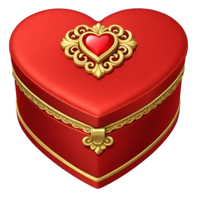 rococó caja de regalo en forma de corazón rojo con dorado sticker