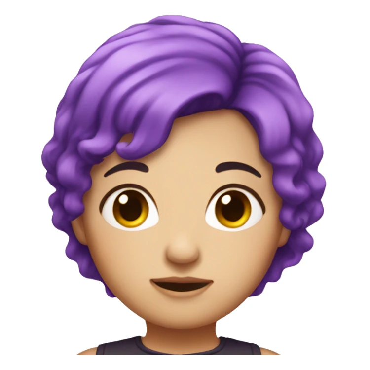 purple hair  cute chubby sticker