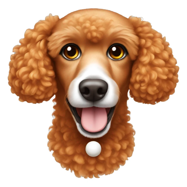 orange poodle with brown eyes and white ball sticker